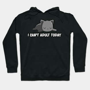 Exhausted Adult Cat Humor Lazy Kitten Nap Sarcasm Hoodie